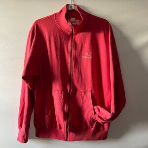 Vintage Champion Mens Red Long Sleeve Full Zip Outdoor Track Jacket Size Medium